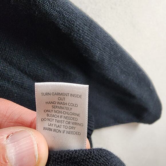 Christopher & Banks Petites Cardigan Floral Appliqué P/XL Beaded Sweater Black - Picture 9 of 9